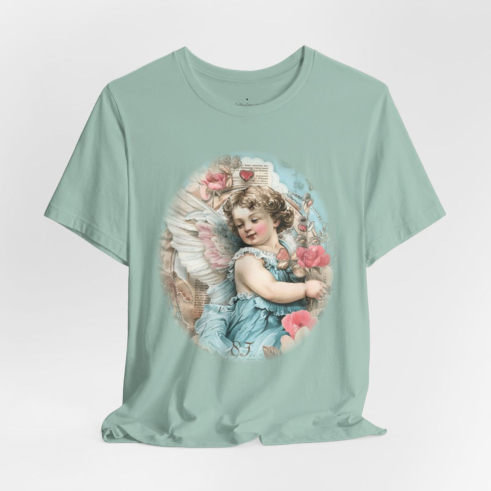 Thumbnail: Pastel French Shabby T-Shirt Vintage Cherub Angel Apparel Chic Artistic Gifts