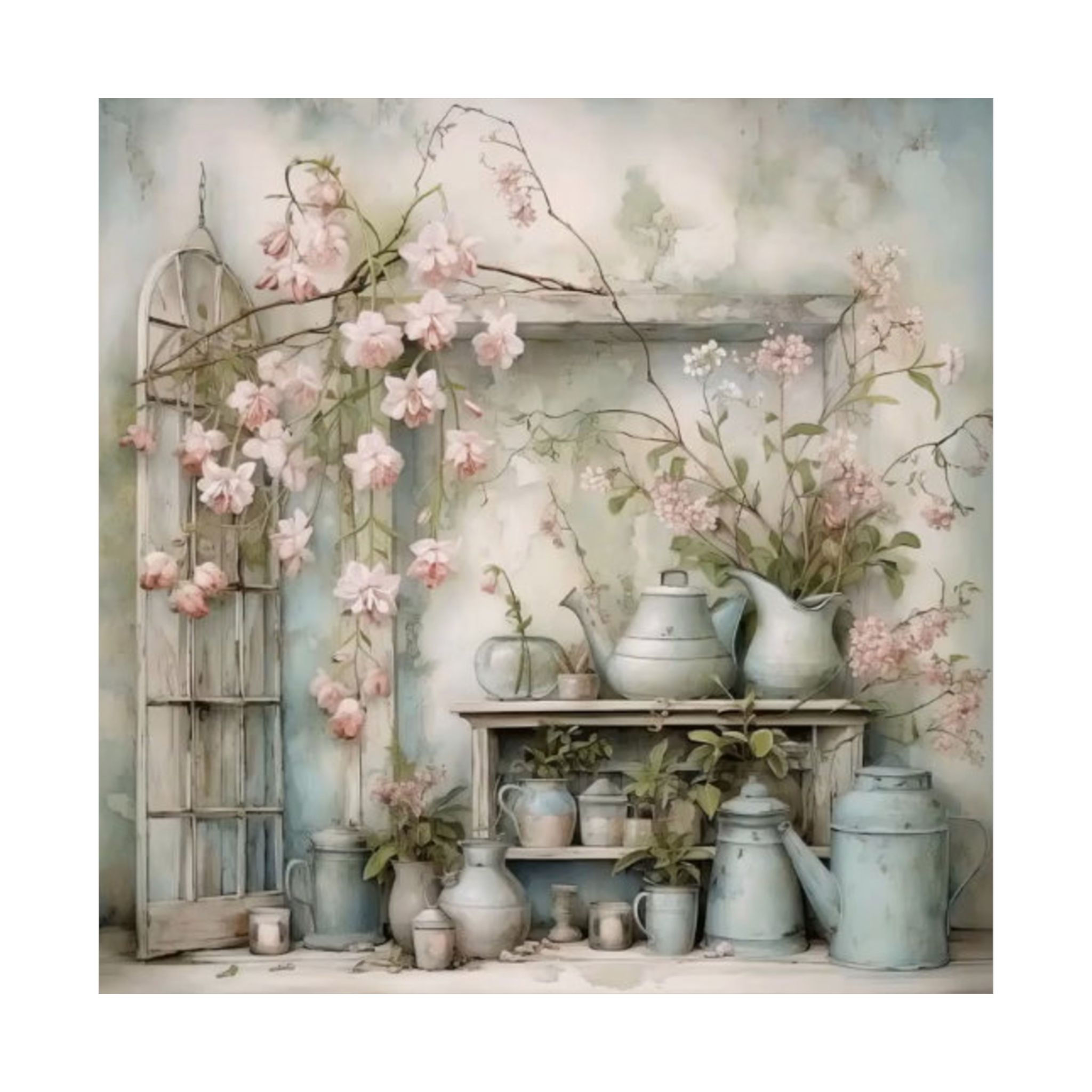French Country Art Print Shabby Cottage Farmhouse Kitchen Wall Hanging