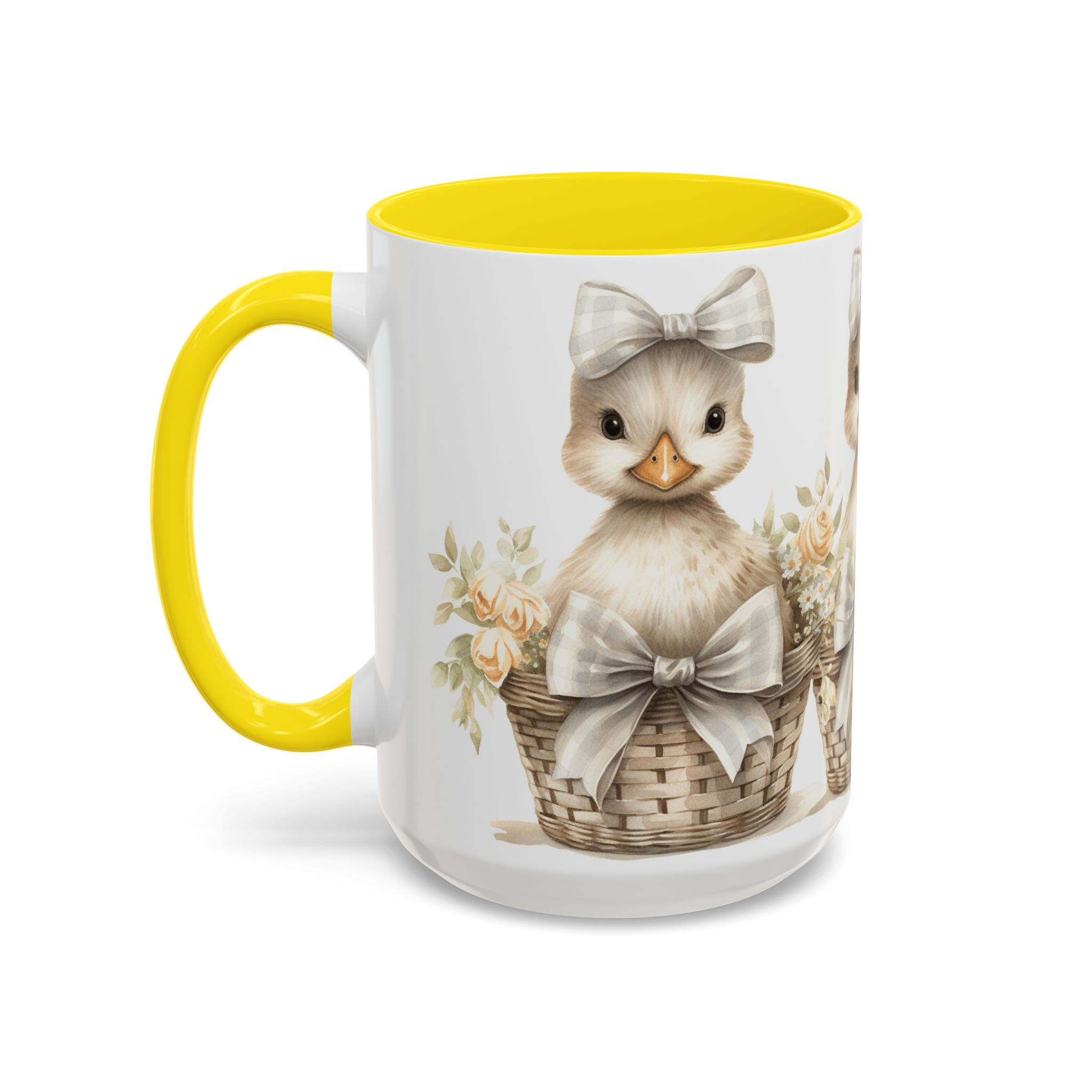 Artistic Coffee Mug Duck Pink Roses Shabby French Farmhouse Spring Kitchen Decor