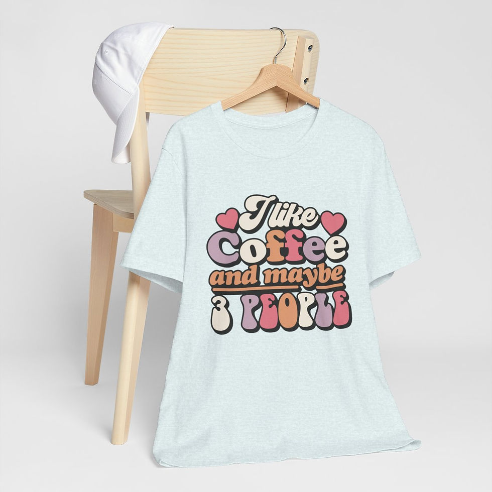 Thumbnail: Sarcastic T-Shirt I like Coffee & Maybe 3 People Retro Expressive Gift Apparel
