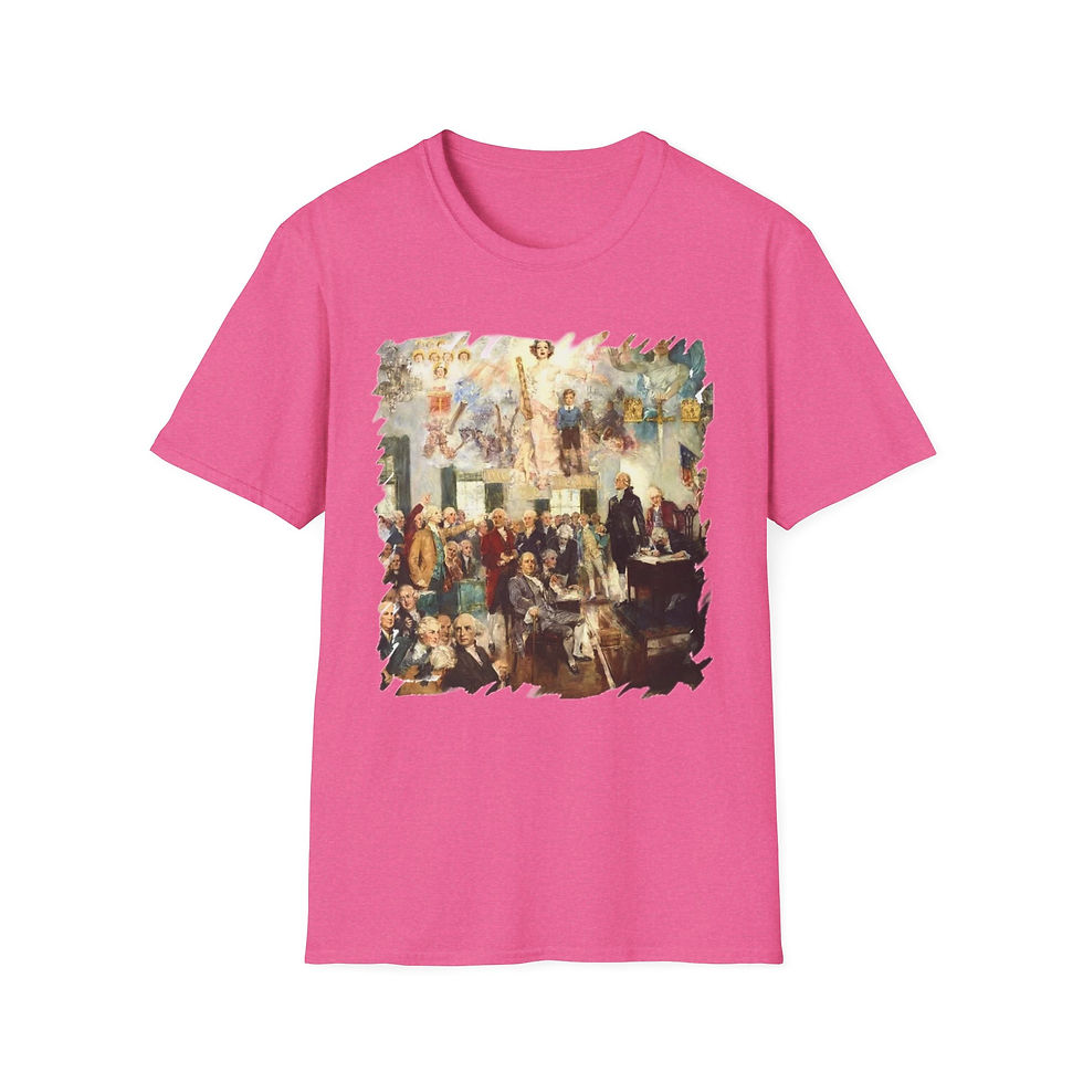 Thumbnail: Wearable Art T-Shirt — Signing the Constitution Patriotic Vintage Unisex Art Tee