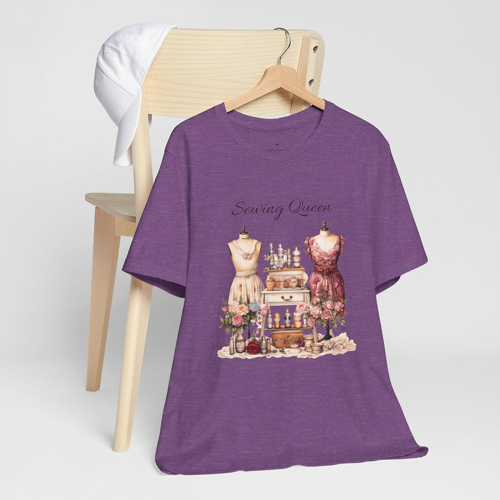 Thumbnail: Shabby Artistic T-Shirt Sewing Queen Tee Retro Victorian Wearable Art Apparel