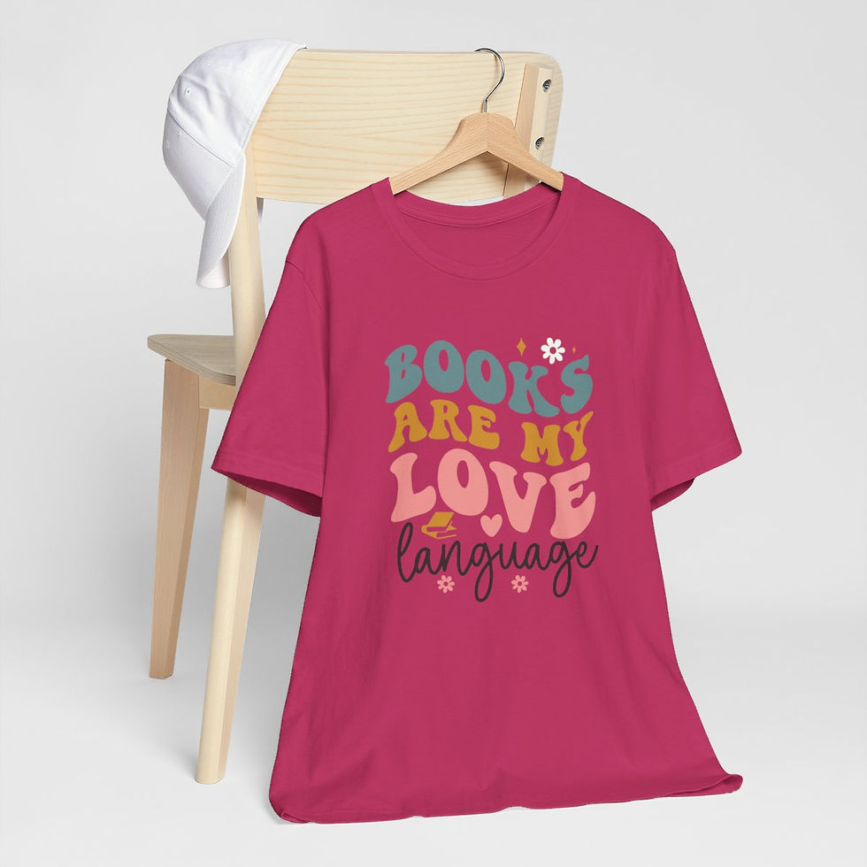 Thumbnail: Book Lover T-Shirt Books Are My Love Language Expressive Apparel Thoughtful Gift