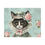 Miniatura: Shabby Cat Art Print Giclee Victorian Kitty in Hat Pink Roses Cat Lover Gift
