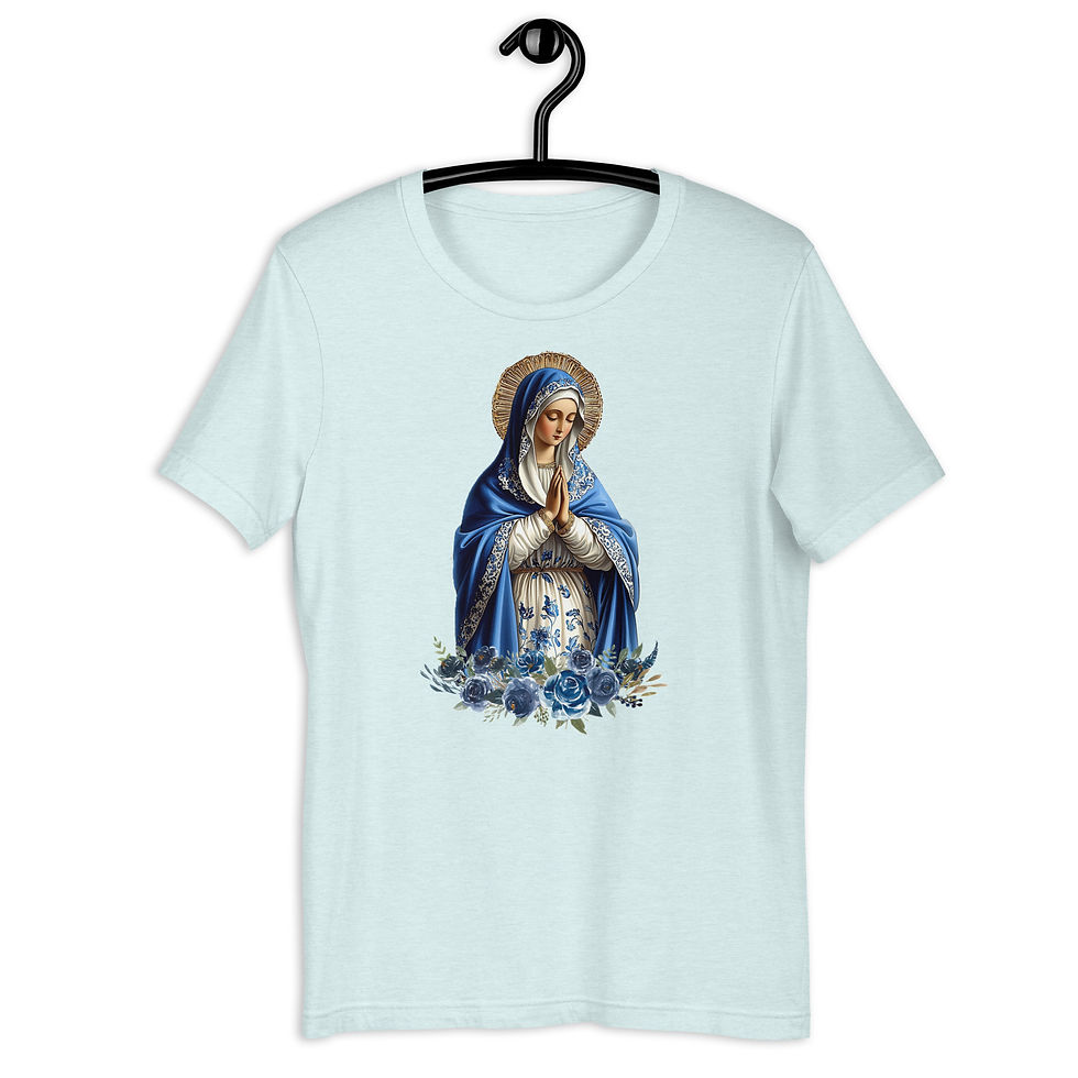 Thumbnail: Artistic Virgin Mary T-Shirt Catholic Faith Wearable Art French Mother Mary Tee