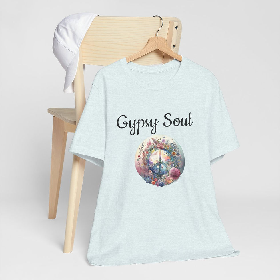 Thumbnail: Artistic T-Shirt BOHO Watercolor Peace Sign Gypsy Soul Wearable Art Apparel
