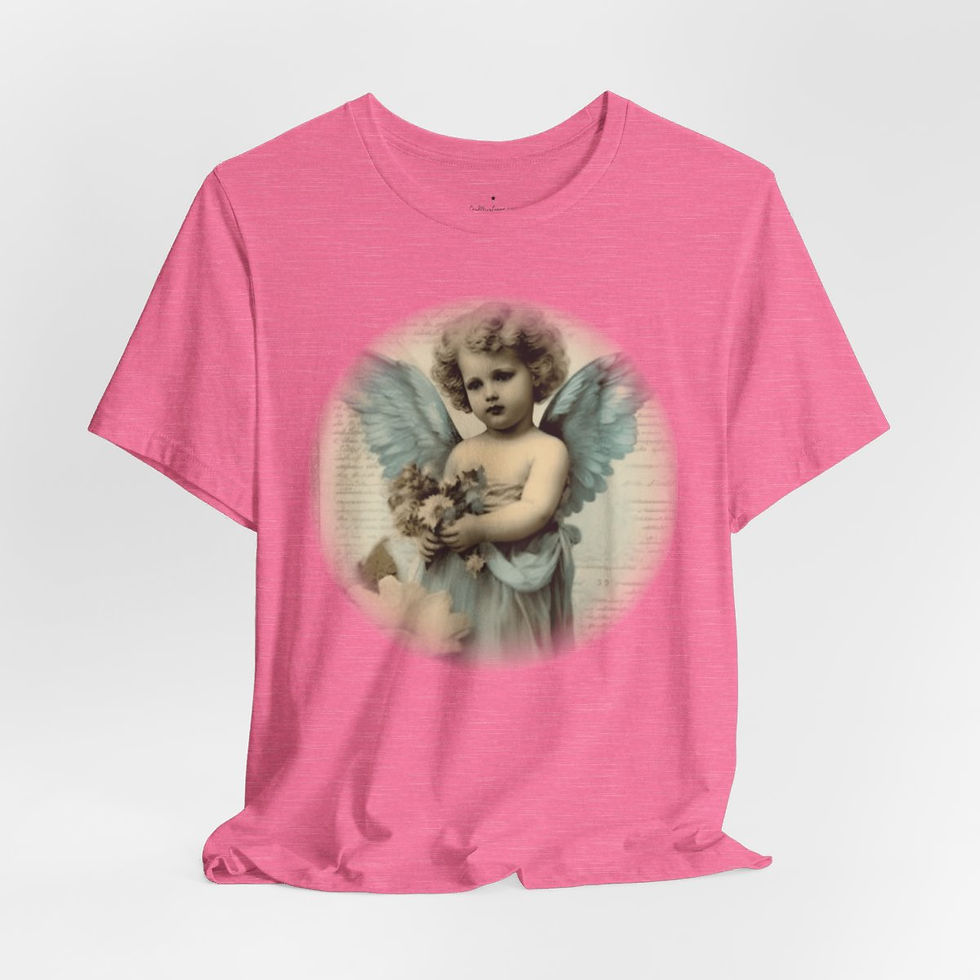 Thumbnail: Pastel French Shabby T-Shirt Vintage Cherub Angel Apparel Chic Artistic Gifts