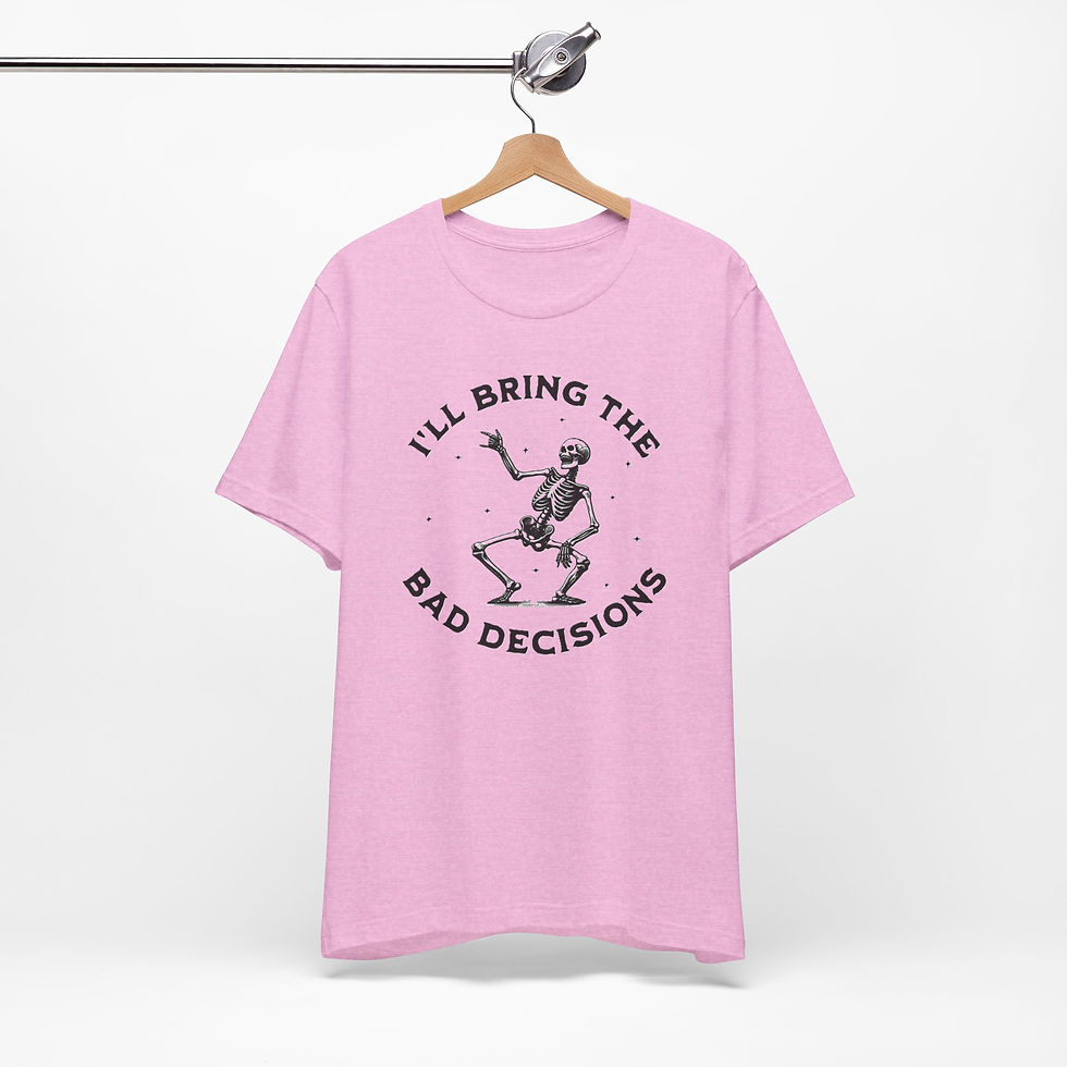 Thumbnail: Sarcastic T-Shirt Best Friend Gift Bad Decisions Funny Retro Expressive Art Tee