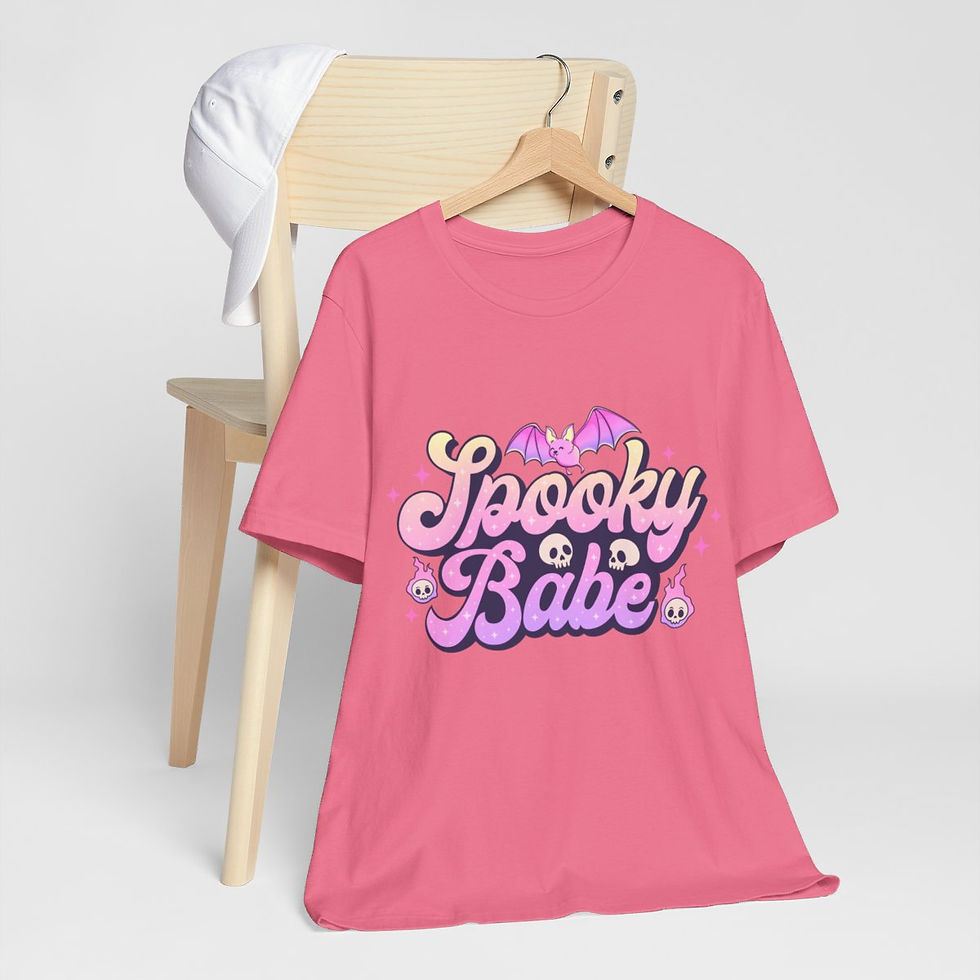 Thumbnail: Retro Halloween T-Shirt Spooky Babe Art Tee Artistic Gifts