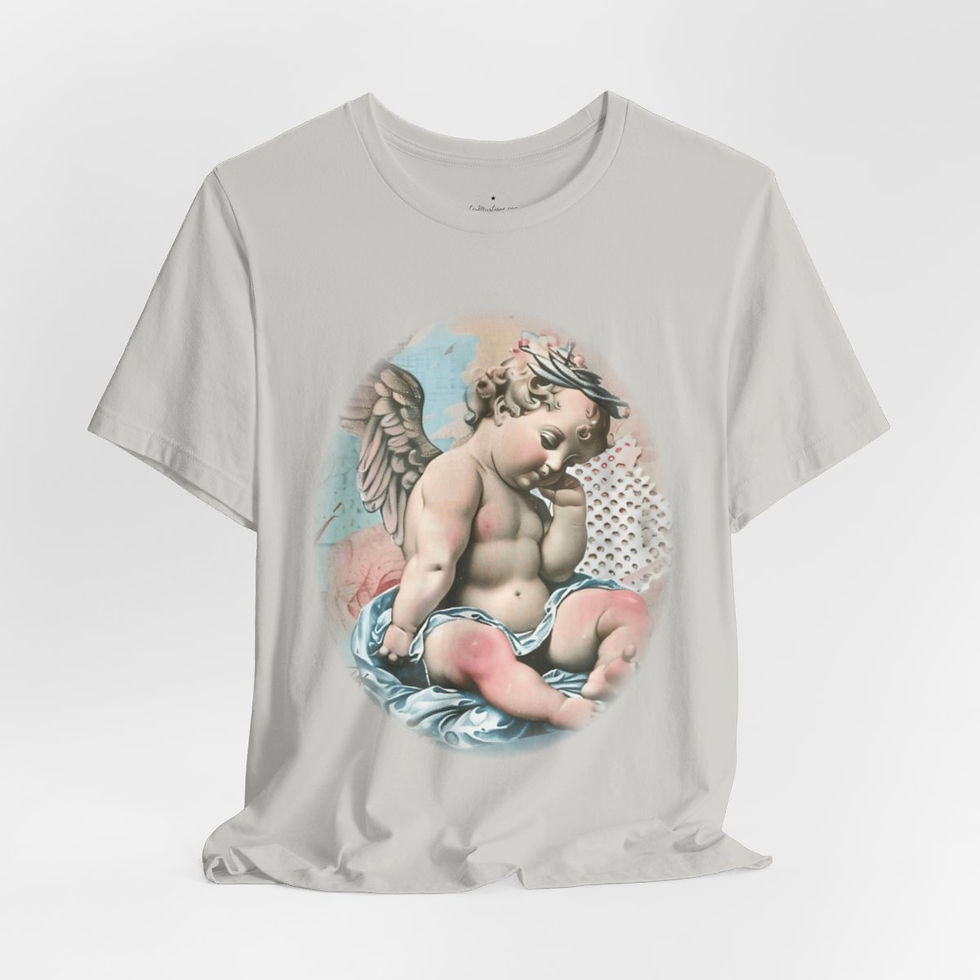 Thumbnail: Pastel French Shabby T-Shirt Vintage Cherub Angel Apparel Chic Artistic Gifts
