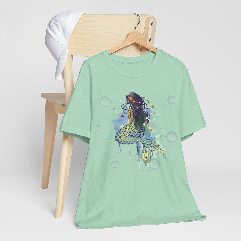 Thumbnail: Artistic Mermaid T-Shirt Under the Sea Summer Apparel Wearable Art Tee
