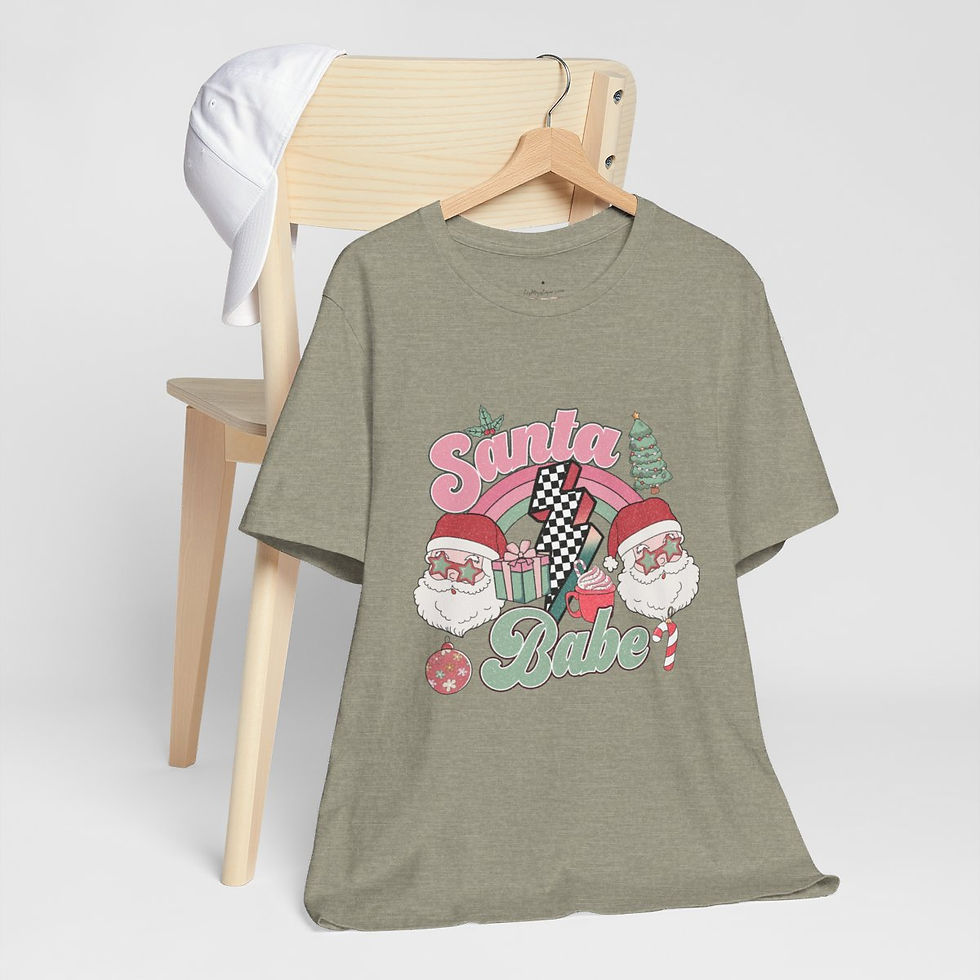 Thumbnail: Retro T-Shirt Santa Babe Christmas Art Tee Artistic Holiday Apparel XS-5XL