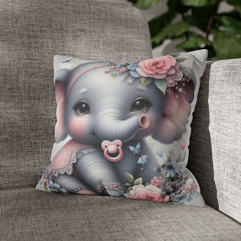 Thumbnail: Artistic Elephant Throw Pillow Cover Girls room Nursery Décor Boho Baby Decor