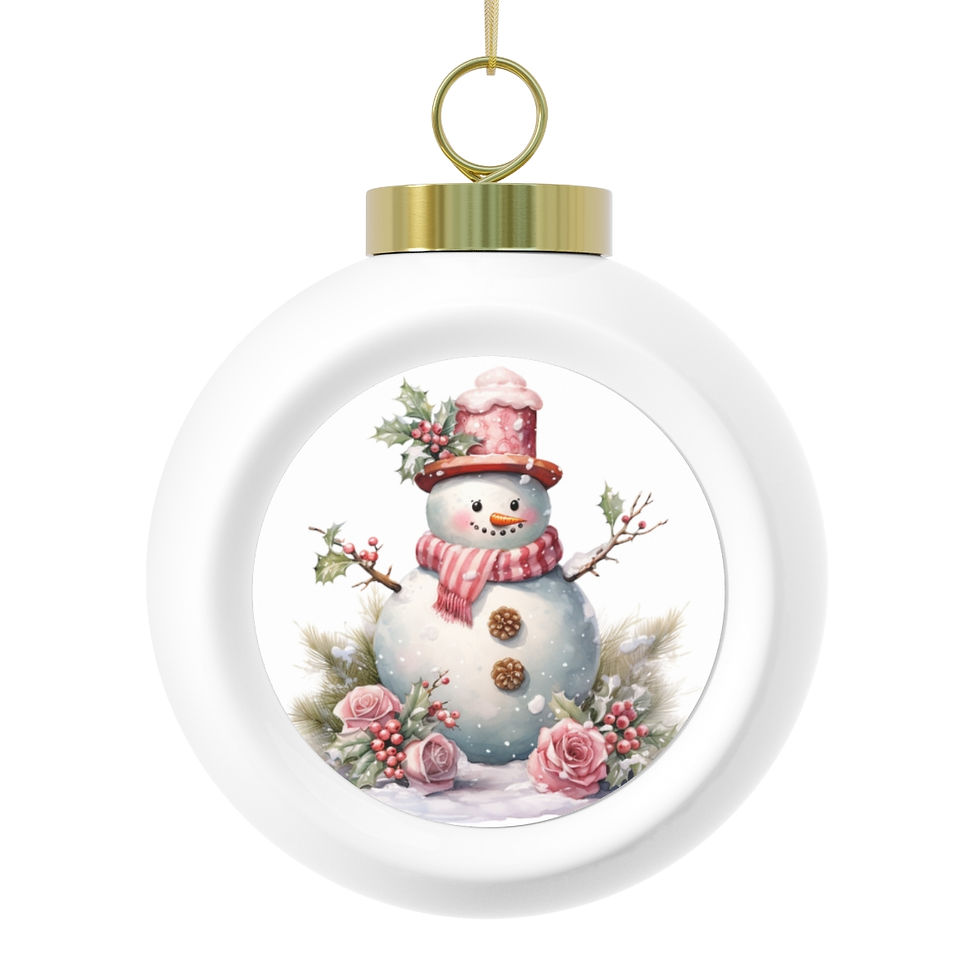 Thumbnail: Shabby Chic Snowman Christmas Ornament Pastel Christmas Decor & Gifts