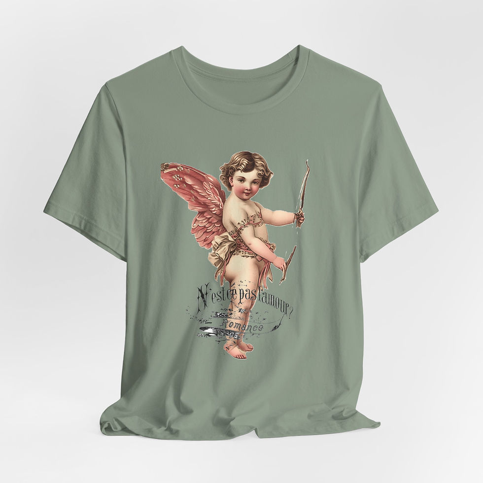 Thumbnail: Vintage Cupid T-Shirt Shabby French Isn't it Love Artistic Angel Gift Romance