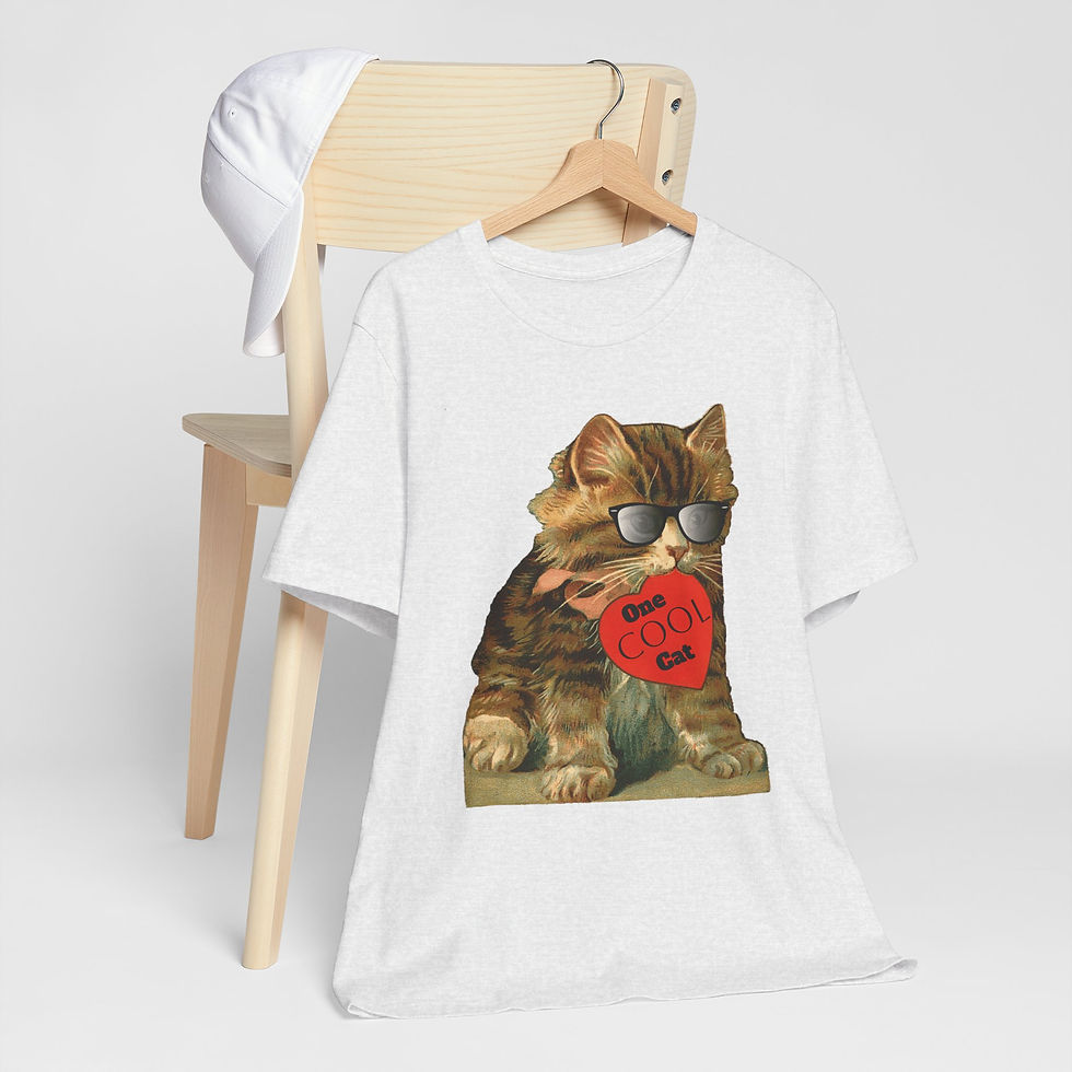 Thumbnail: Cat Lover T-Shirt One Cool Cat in Sunglasses Funny Expressive Vintage Retro Art