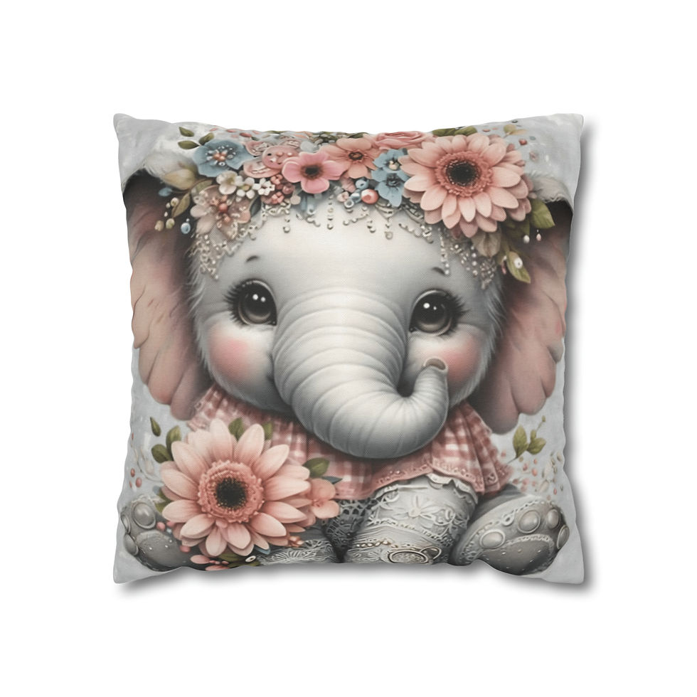 Thumbnail: Artistic Throw Pillow Cover Elephant Girls room Nursery Décor Boho Baby Decor