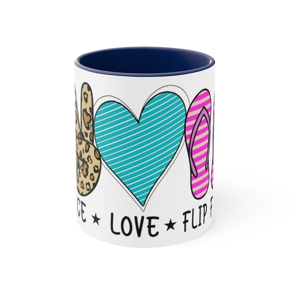 Thumbnail: Artistic Coffee Mug Peace Love Flip Flops Mug Boho Hippie Decor Trendy gifts