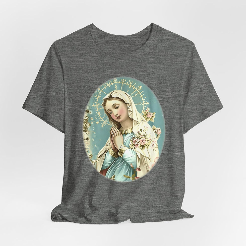 Thumbnail: Shabby Virgin Mary T-Shirt Religious Wearable Art Tee Artistic Catholic Gifts
