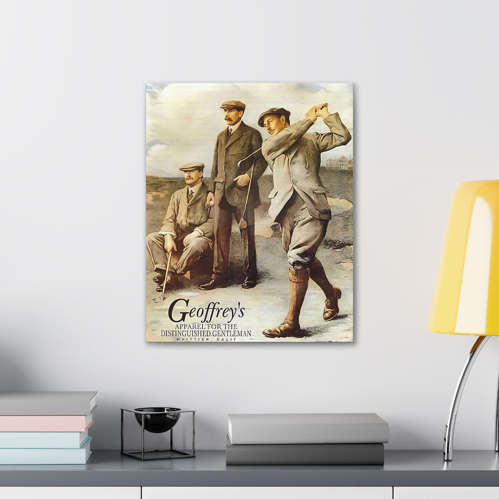 Thumbnail: Vintage Golf Canvas Art Golfing Watercolor Print Men's Fashion Wall Decor