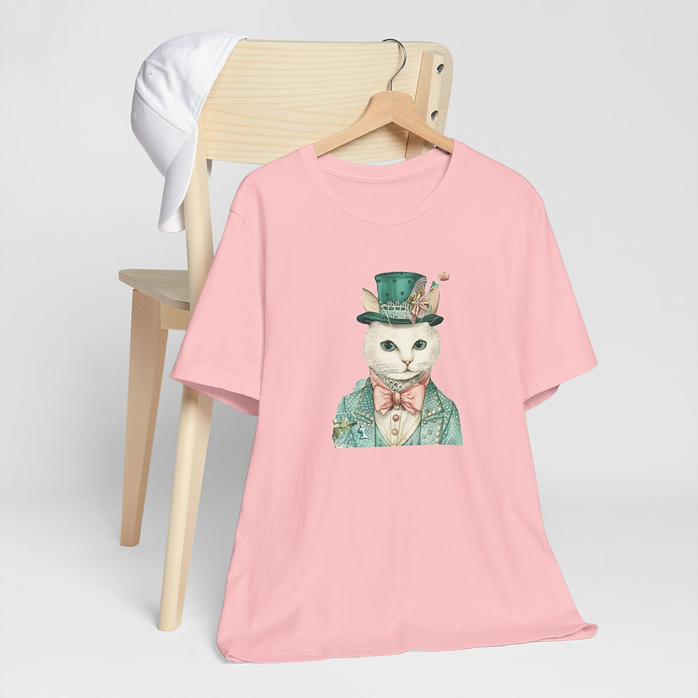 Thumbnail: Victorian Cat Art T-Shirt Shabby Male Kitty Expressive Artistic Cat Lover Gift