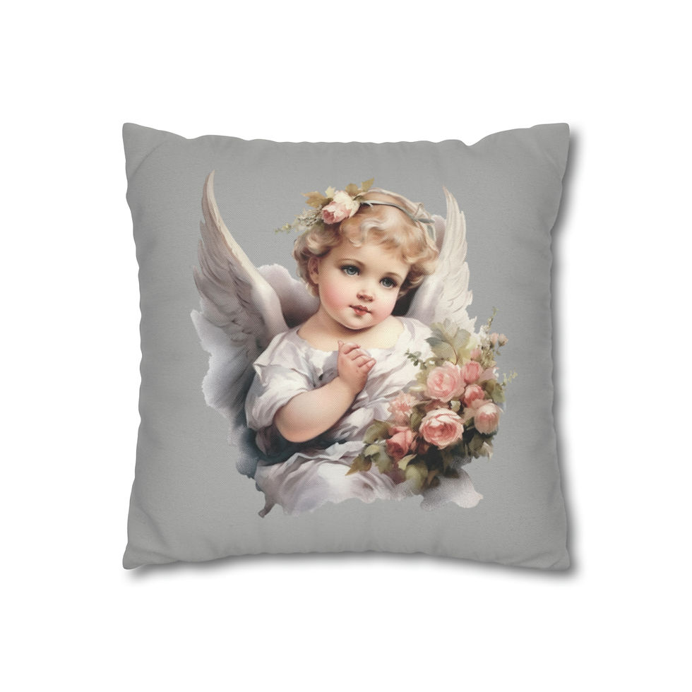 Thumbnail: Shabby Chic Cherub Art Throw Pillow cover Vintage Victorian Angel Home Decor