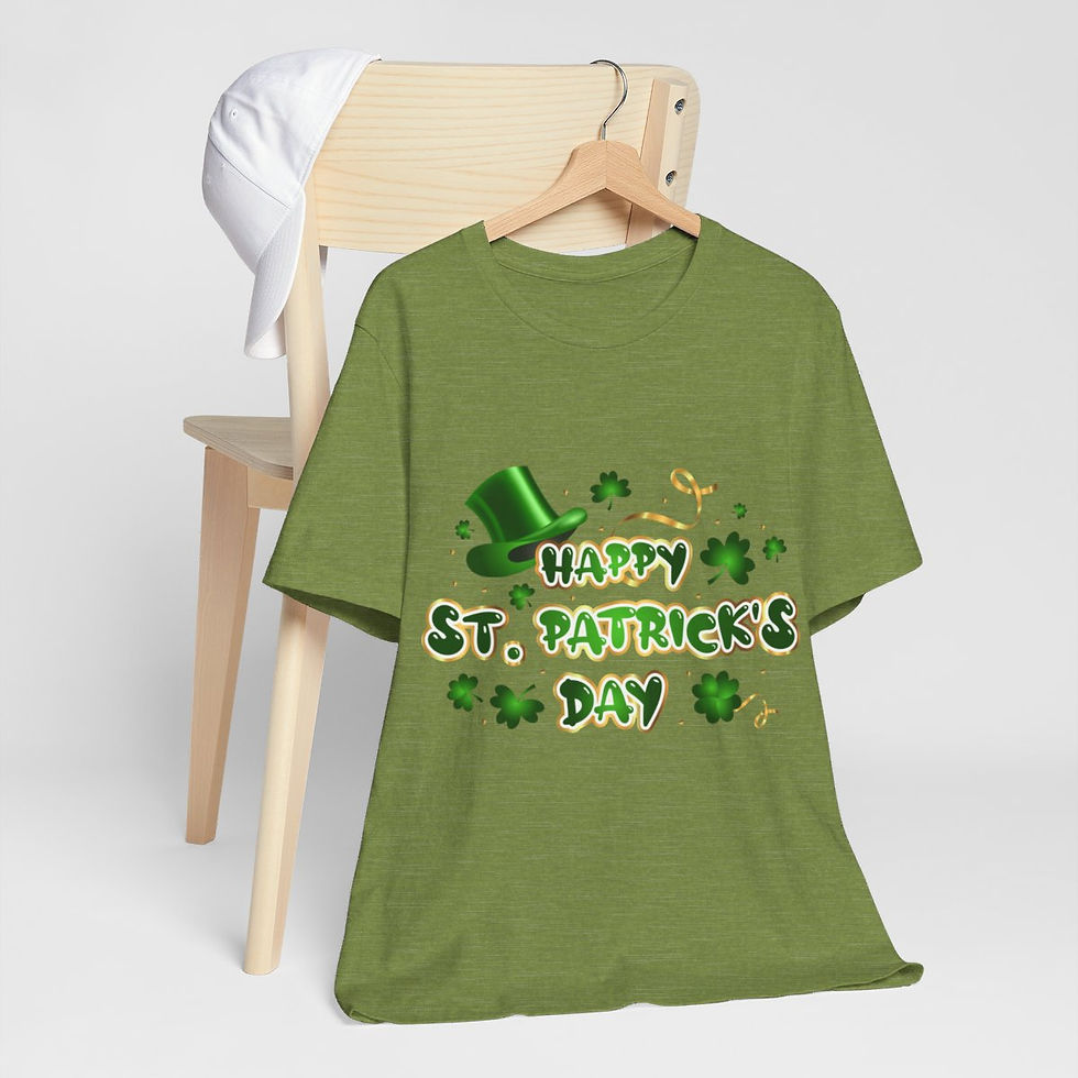 Thumbnail: Happy St. Patrick's Day T-Shirt Wearable Art Tee Trendy Apparel Artistic Gifts