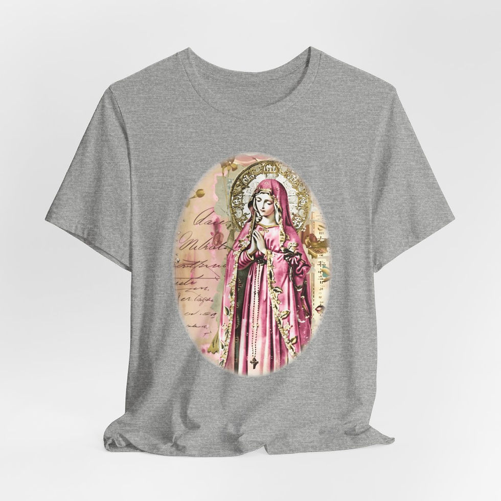 Thumbnail: Vintage Virgin Mary T-Shirt Shabby Apparel Religious Art Tee Catholic Gifts