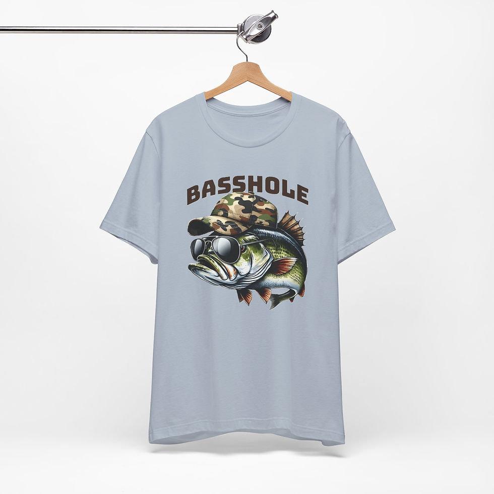 Thumbnail: Fishing Lovers T-Shirt Basshole Funny Expressive Sportsman's Men's Art Tee