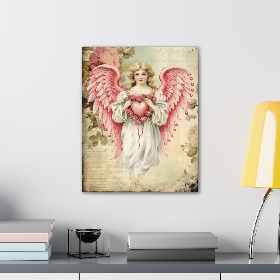 Thumbnail: Shabby Victorian Angel Art Canvas Artwork Vintage Angelic French Cottage Print