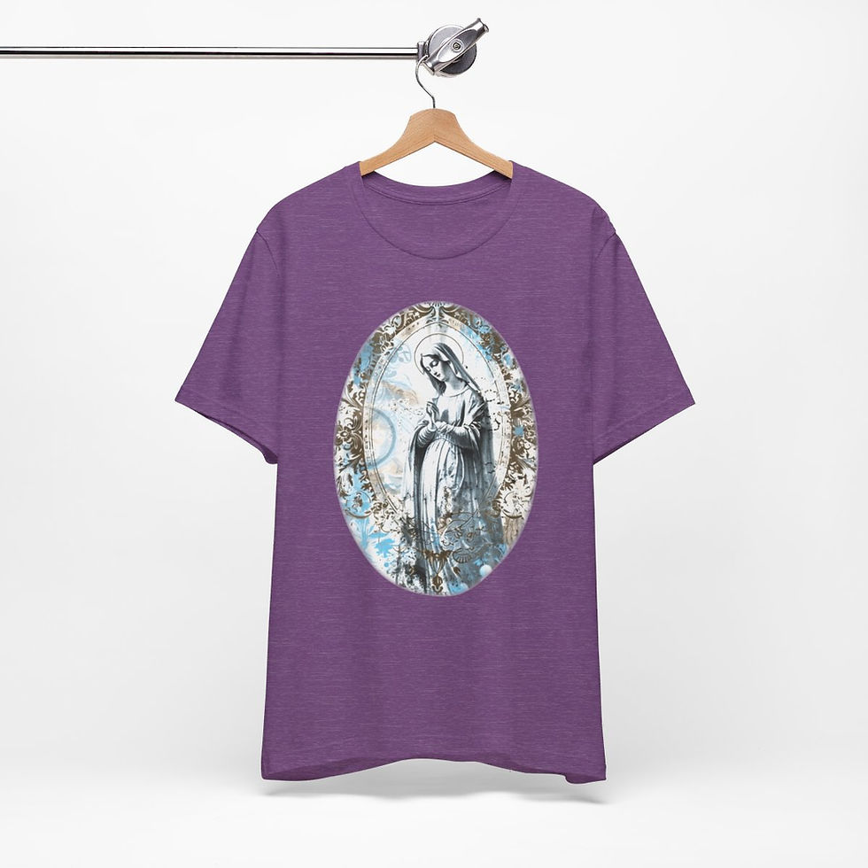 Thumbnail: Unisex Virgin Mary T-Shirt Religious Wearable Art Tee Artistic Catholic Gifts