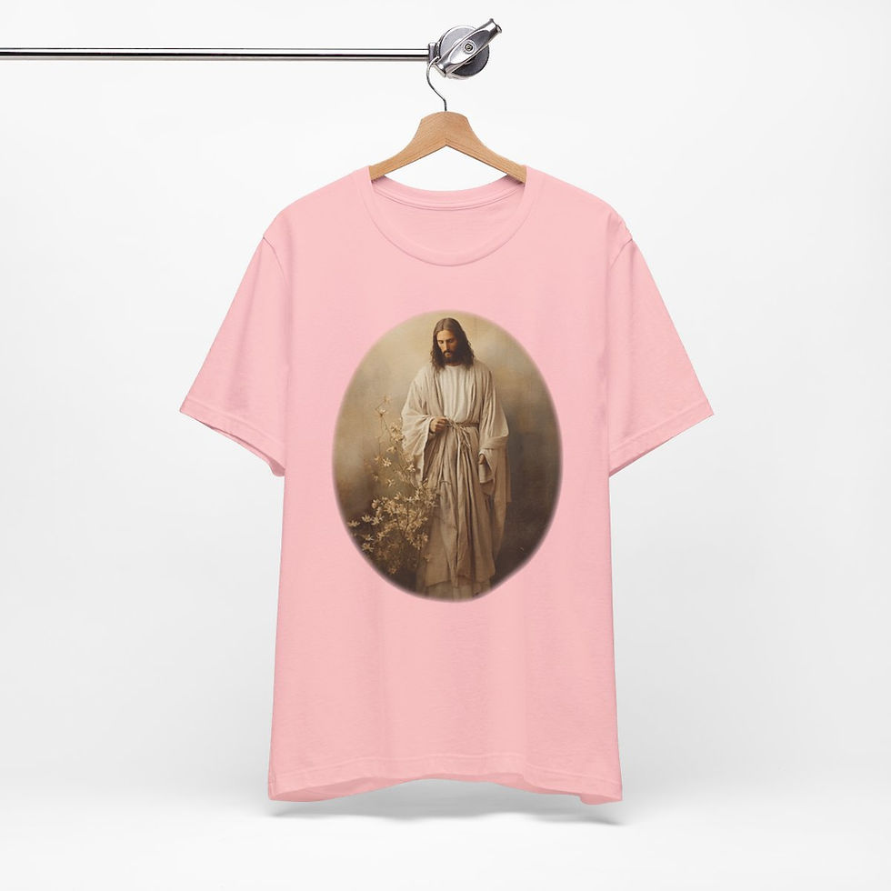 Thumbnail: Christian T-Shirt Shabby French Jesus Christ Faith Art Tee Catholic Gifts