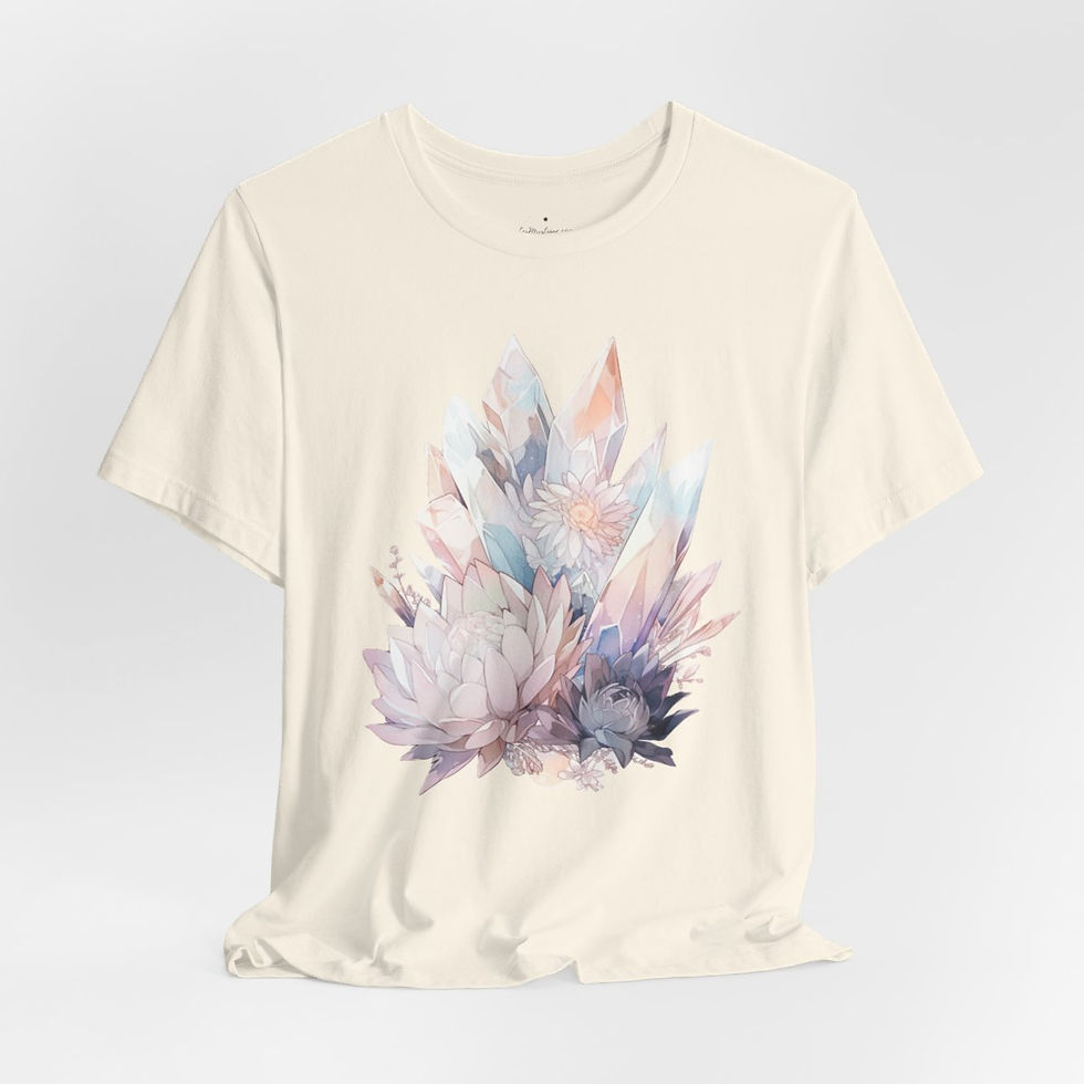 Thumbnail: Quartz Crystal Cluster T-Shirt Mystical Flower New Age Art Apparel Artistic gift