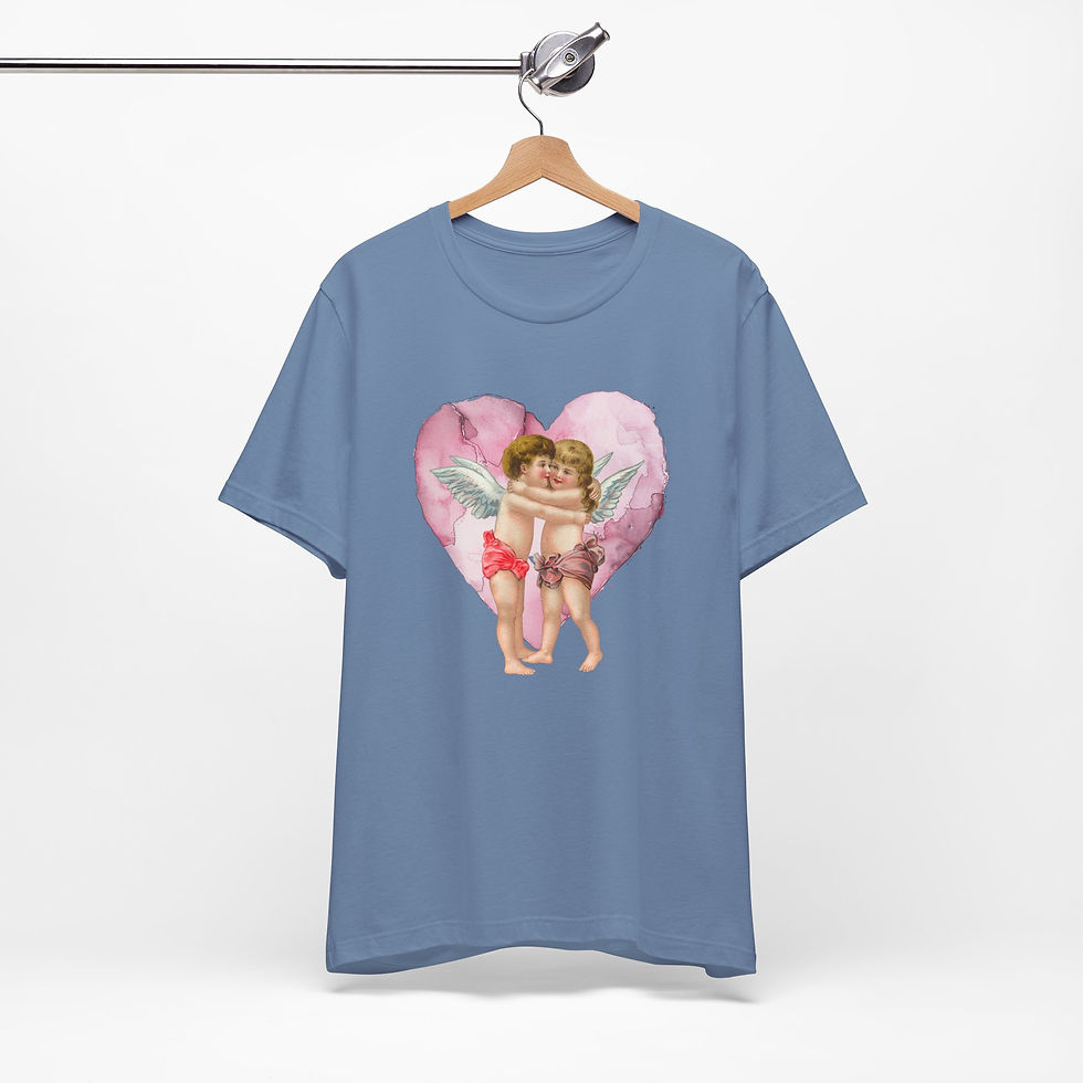 Thumbnail: Vintage Cherub T-Shirt Cupid Heart Artistic Gift Shabby Valentine's Day Tee