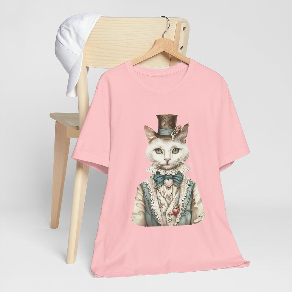 Thumbnail: Victorian Cat Art T-Shirt Shabby Male Kitty Expressive Artistic Cat Lover Gift