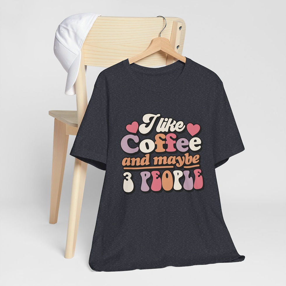 Thumbnail: Sarcastic T-Shirt I like Coffee & Maybe 3 People Retro Expressive Gift Apparel