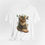 Miniatura: BOHO Cat T-Shirt Kitty with Butterfly Art Tee Trendy Artistic Apparel