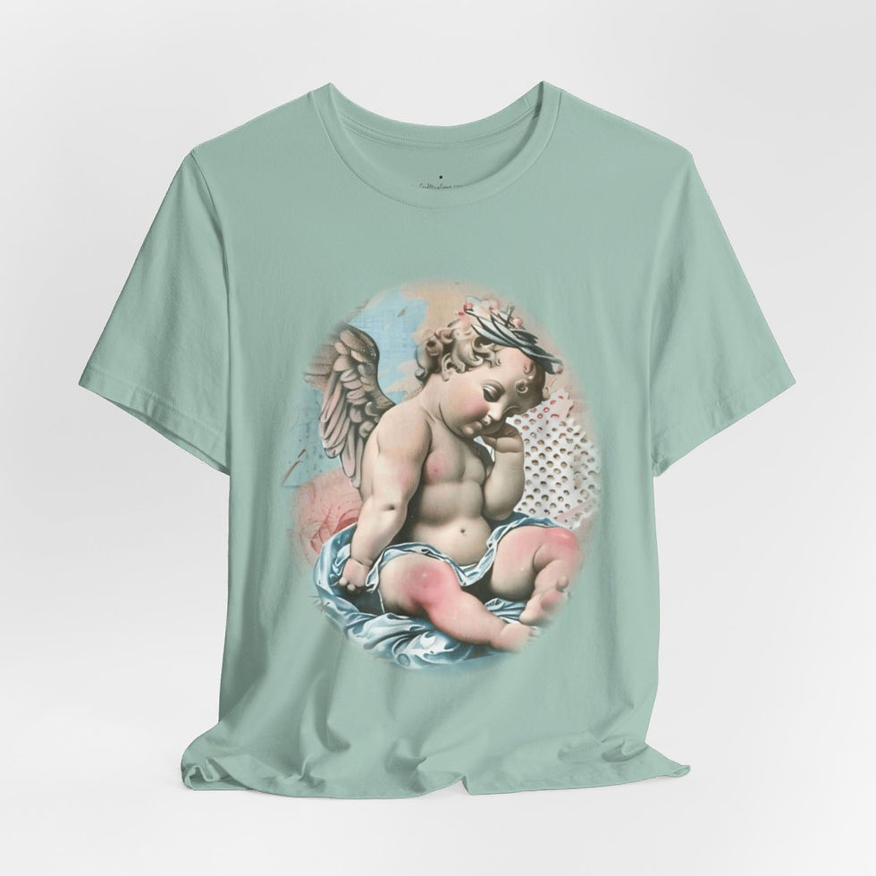 Thumbnail: Pastel French Shabby T-Shirt Vintage Cherub Angel Apparel Chic Artistic Gifts