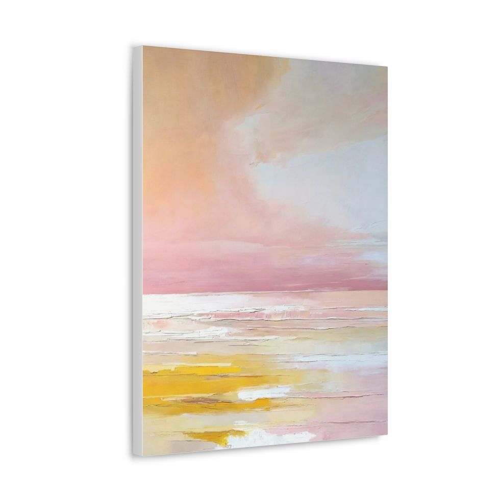 Thumbnail: Pink Minimalist Canvas Art Ocean Sunset Beach Seascape Abstract Statement decor