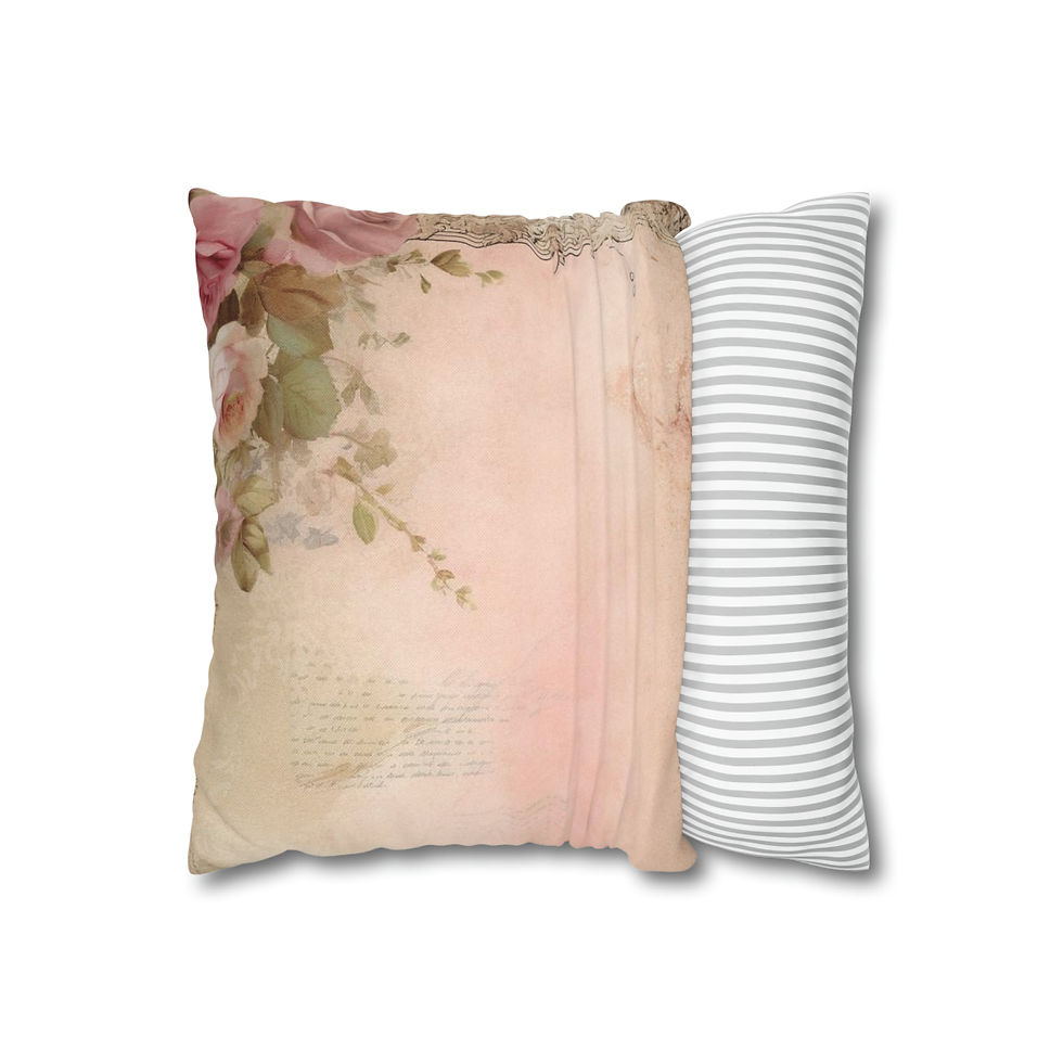 Thumbnail: Shabby French Country Home Decor Throw Pillow cover Vintage Pink Roses