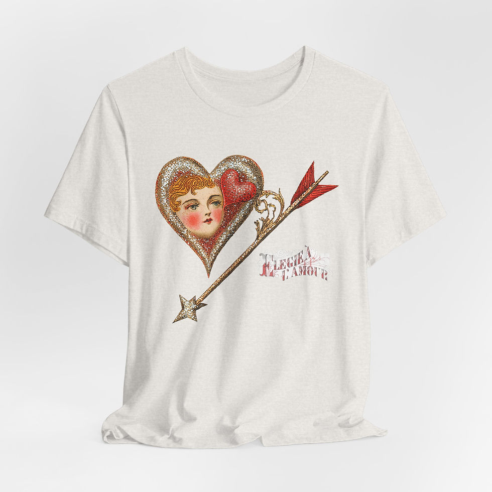 Thumbnail: Shabby Cherub Art T-Shirt Valentine's Day Pink Cupid Expressive Artistic Gift