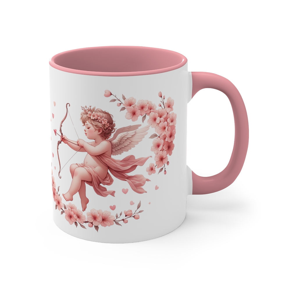 Thumbnail: Pink Cherub Cupid Coffee Mug Gifts of Love mug Thoughtful gifts Valentine's Day