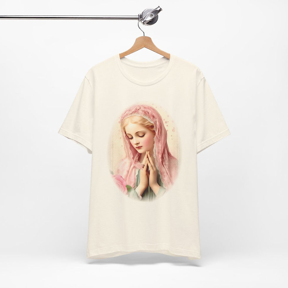 Thumbnail: Virgin Mary T-Shirt Shabby French Madonna Ave Maria Art Tee Catholic Faith Gifts