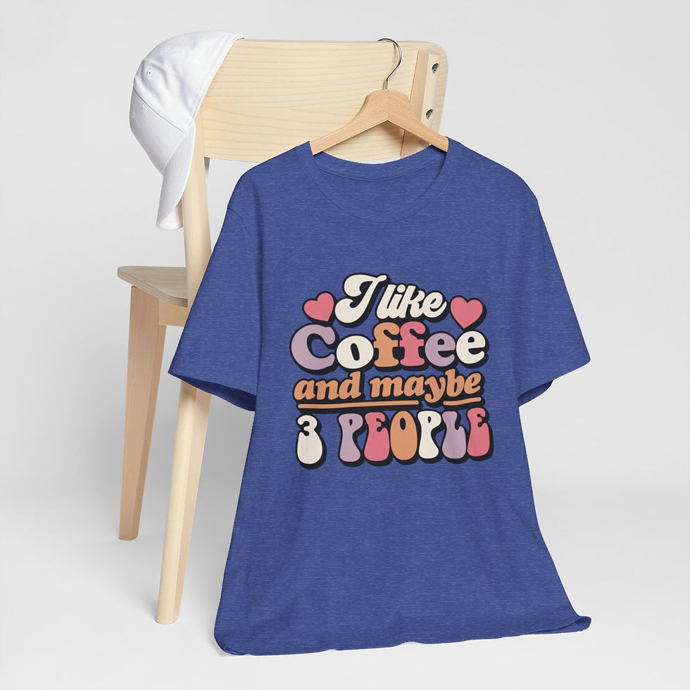 Thumbnail: Sarcastic T-Shirt I like Coffee & Maybe 3 People Retro Expressive Gift Apparel