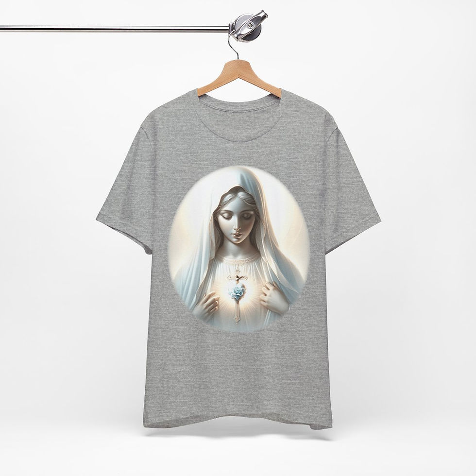 Thumbnail: Virgin Mary T-Shirt Immaculate Heart Ave Maria Art Tee Catholic Faith Gift
