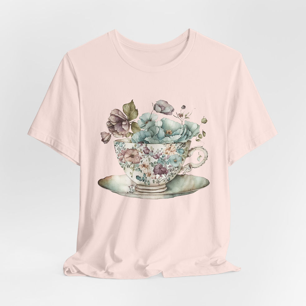 Thumbnail: Artistic T-Shirt Shabby Teacup Tea Lover Gift Statement Art Apparel