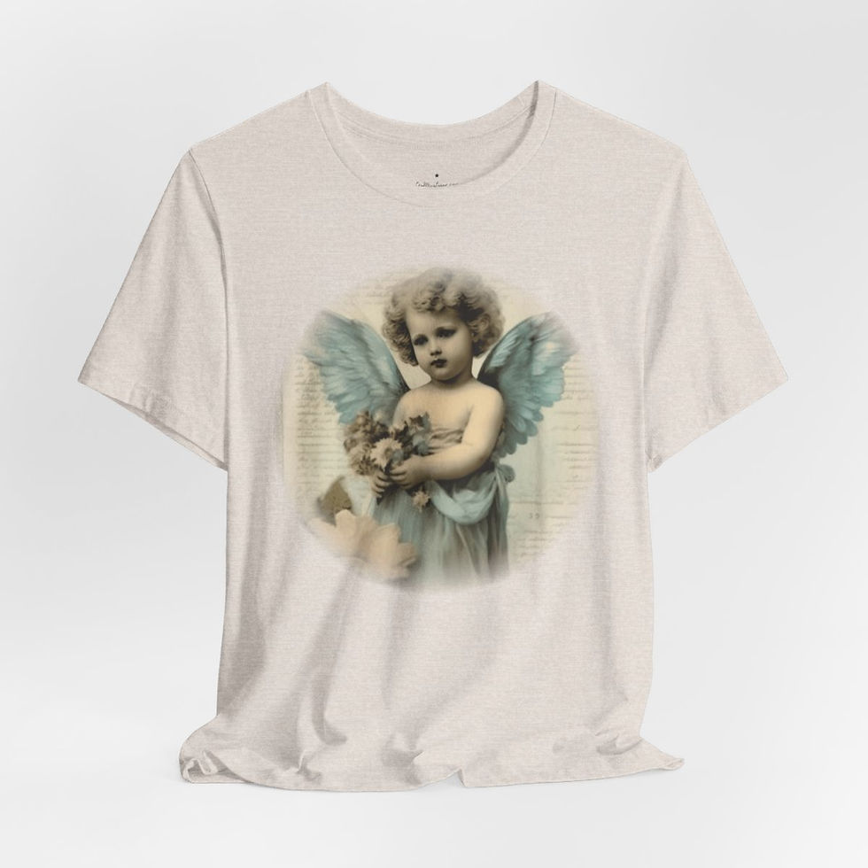 Thumbnail: Pastel French Shabby T-Shirt Vintage Cherub Angel Apparel Chic Artistic Gifts