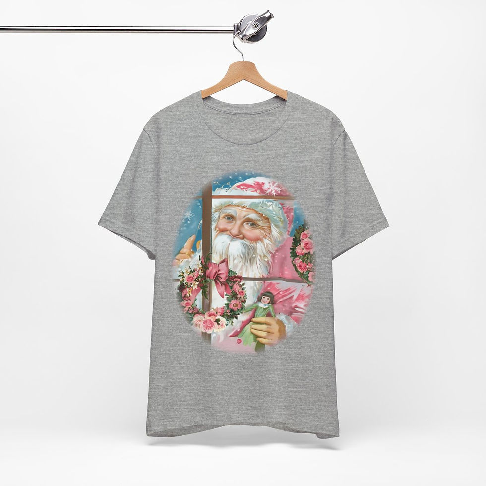 Thumbnail: Retro Christmas T-Shirt Santa Claus Vintage Art Tee Holiday Gifts