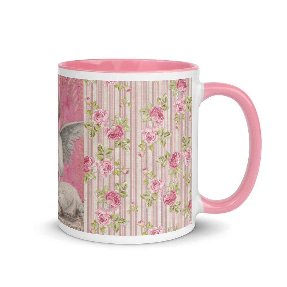 Thumbnail: Artistic Angel Coffee Mug Victorian Shabby Roses Colorful French Country Art