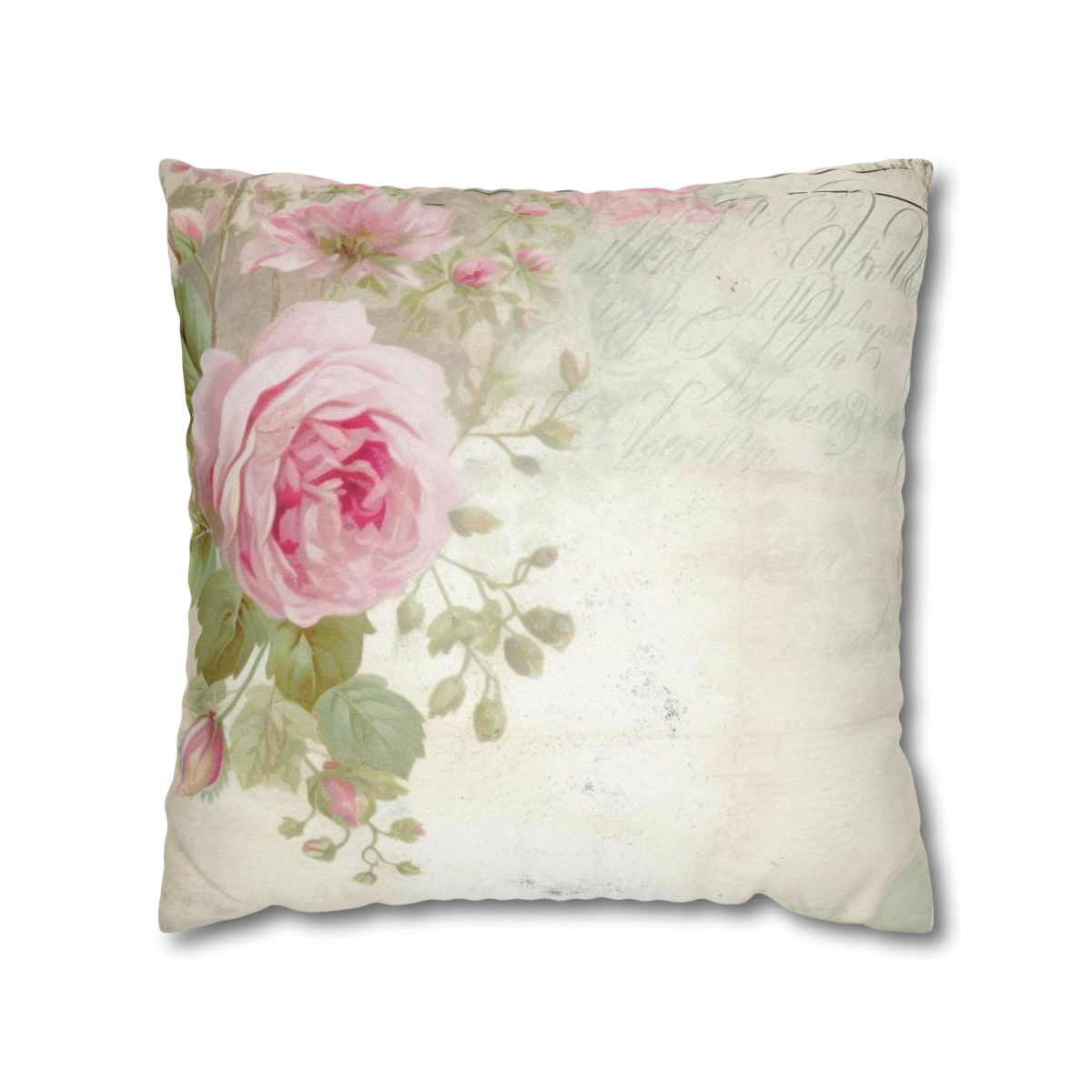 Shabby French Country Home Decor Throw Pillow cover Vintage Pink Roses